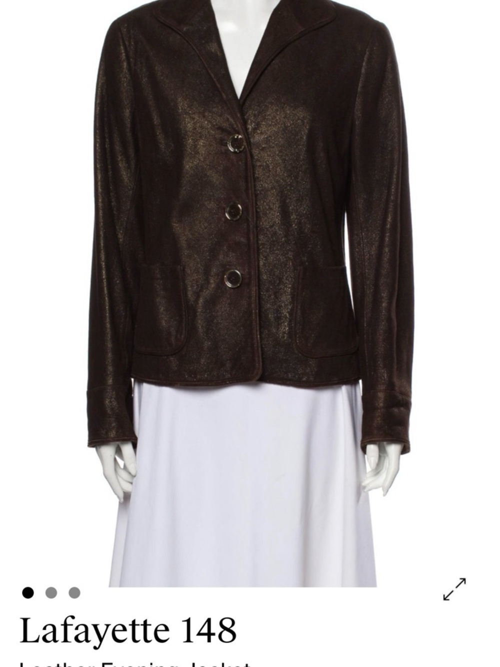 Lafayette 148 New York Dark Brown Leather Jacket
